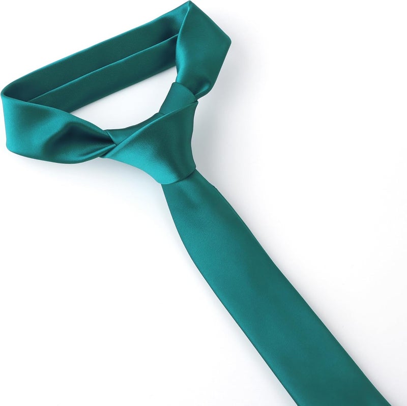 DR ANISON Skinny Tie Men Women 2" (5CM) Slim Necktie Solid Thin Ties Formal - Image 2
